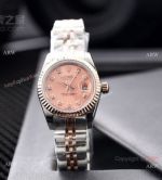AAA Copy Rolex Datejust 2-T Rose Gold Salmon Dial Watches 28mm Ladies